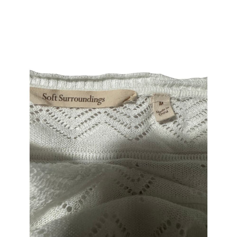 Soft Surroundings White Chevron open Knit Cardigan Sweater – Size M - Picture 5 of 6